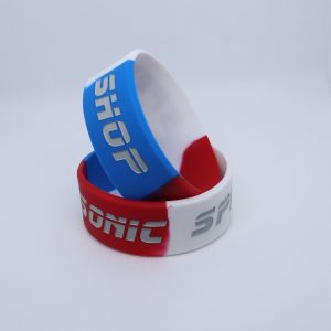 red white and blue automotive wristband